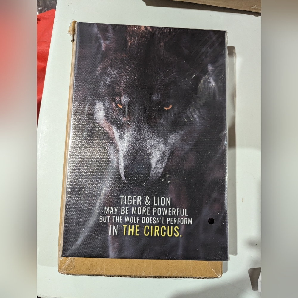 Brand New Wolf Canvas Art with Motivational Quote